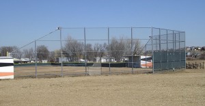 Chain link fence for sports field by Lovewell Fencing